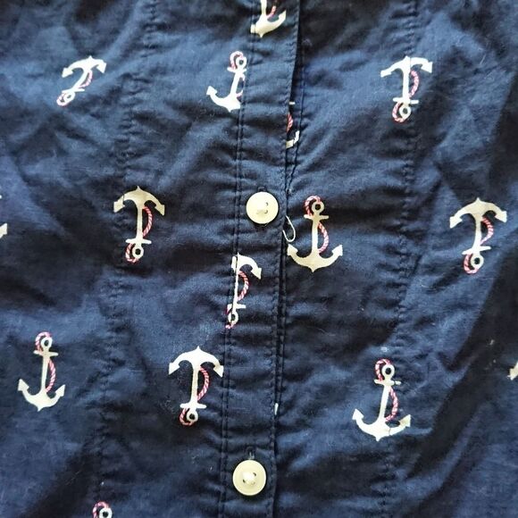 CREWCUTS navy Anchors Blouse Size 6-7Y - Picture 6 of 10